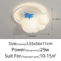 Lustre Avion LED Moderne pour Enfant