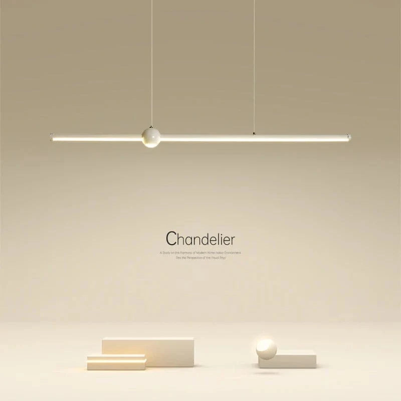 Lustre LED nordique minimaliste avec bande lumineuse créative