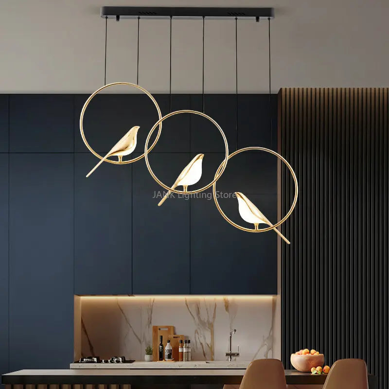 Lustre LED Oiseau-de-pie : Suspension Créative