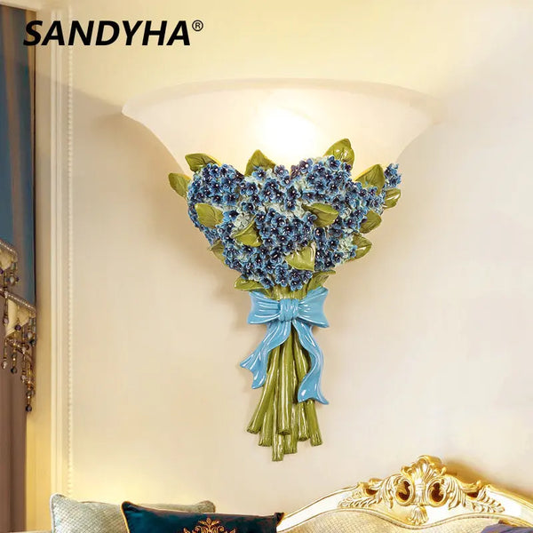 Applique murale romantique rose "Sandyha" en résine européenne créative