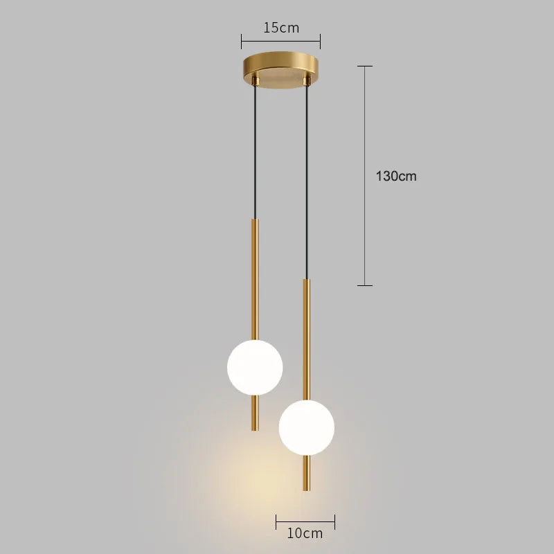 Suspension LED Or et Globe