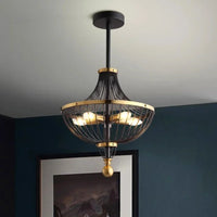 Lustre Rétro LED en Fer pour une Décoration Américaine Élégante