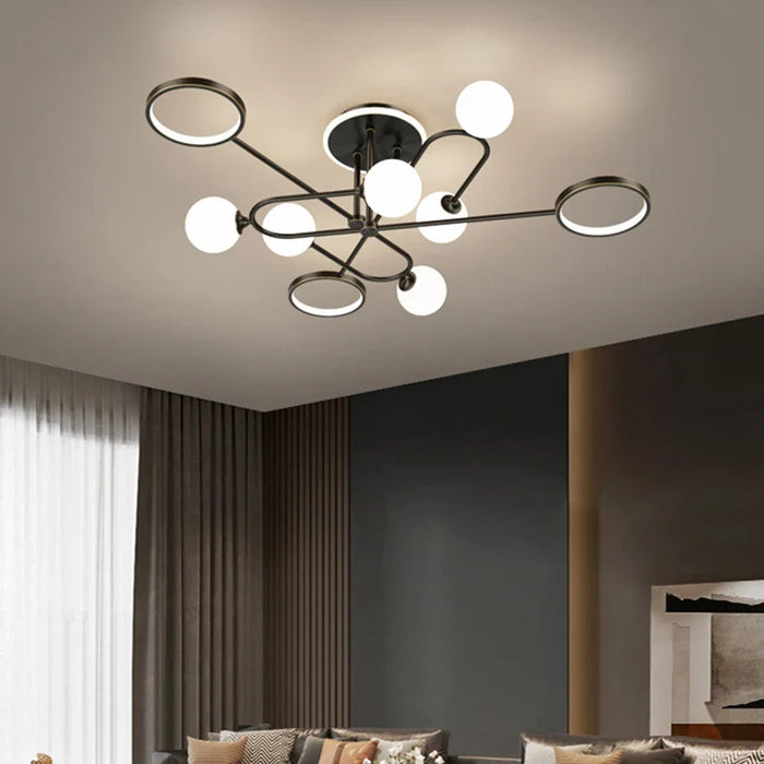 Lustre LED Moderne en Verre Suspendu - Livraison Directe
