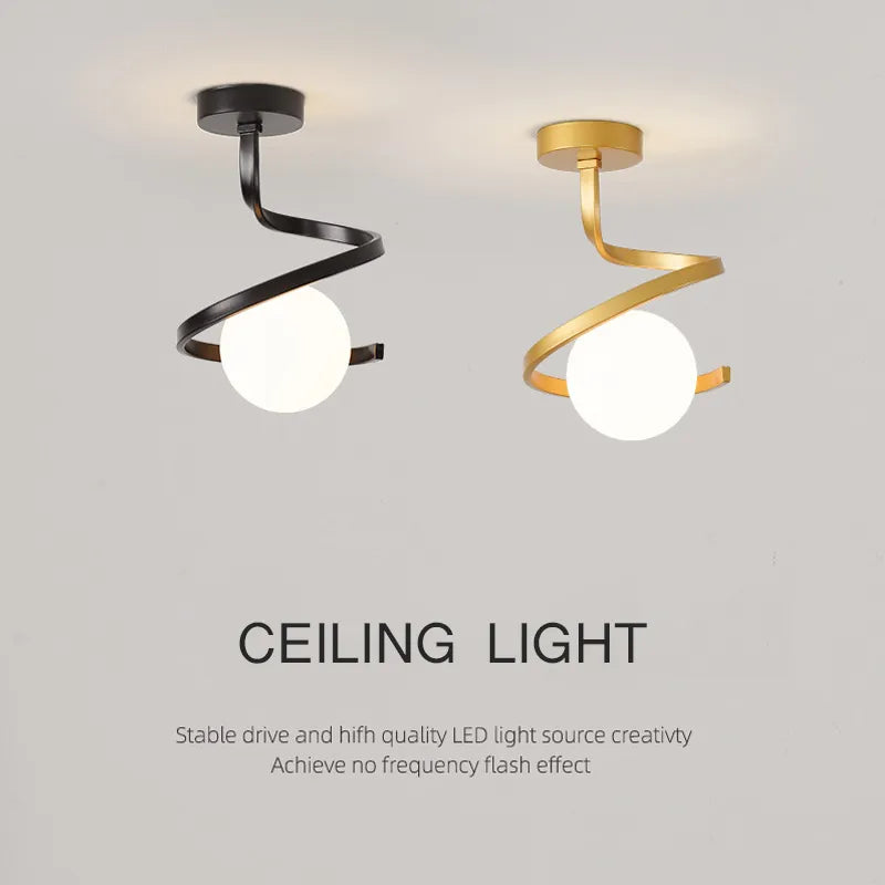 Plafonnier LED Nordique en Boule de Verre