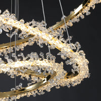 Lustre de Luxe Moderne en Cristal avec Éclairage LED Annulaire Variable