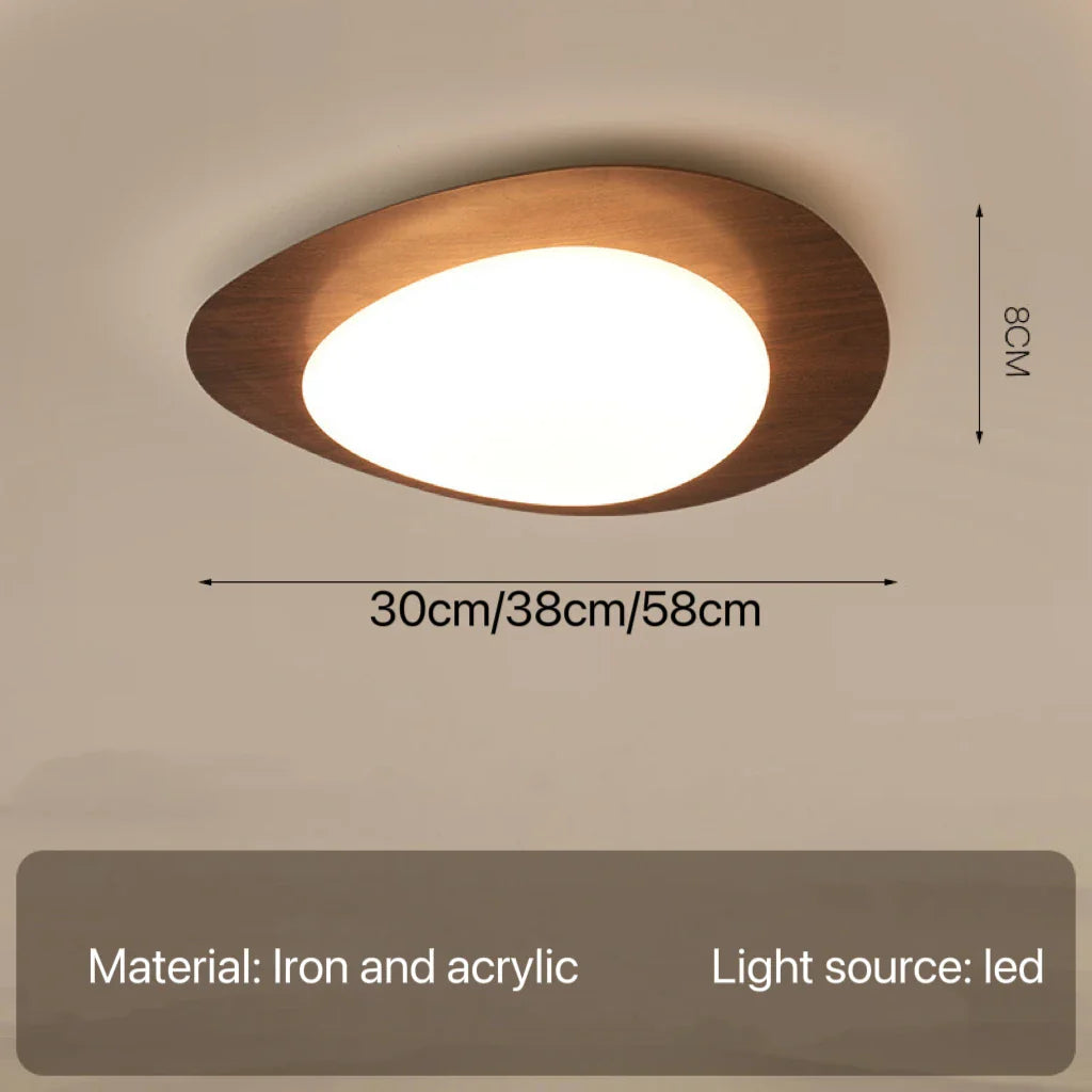 Plafonnier LED Bois Moderne Rétro pour Chambre, Restaurant et Cuisine