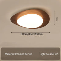 Plafonnier LED Bois Moderne Rétro pour Chambre, Restaurant et Cuisine