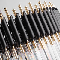 Lustre en Cristal Noir de Luxe Moderne LED