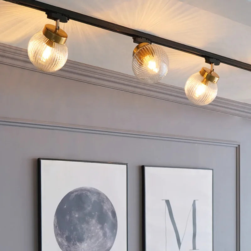 Plafonnier LED nordique en verre décoratif d'intérieur ajustable