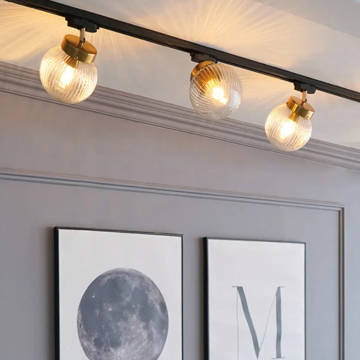 Plafonnier LED nordique en verre décoratif d'intérieur ajustable