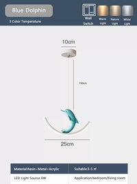 Suspension LED Enfant Chambre Animaux Marins