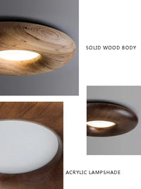 Plafonnier LED Vintage Chic en Bois Foncé - Grand Lustre
