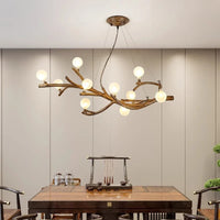 Lustre LED Branche de Bois: Design Moderne