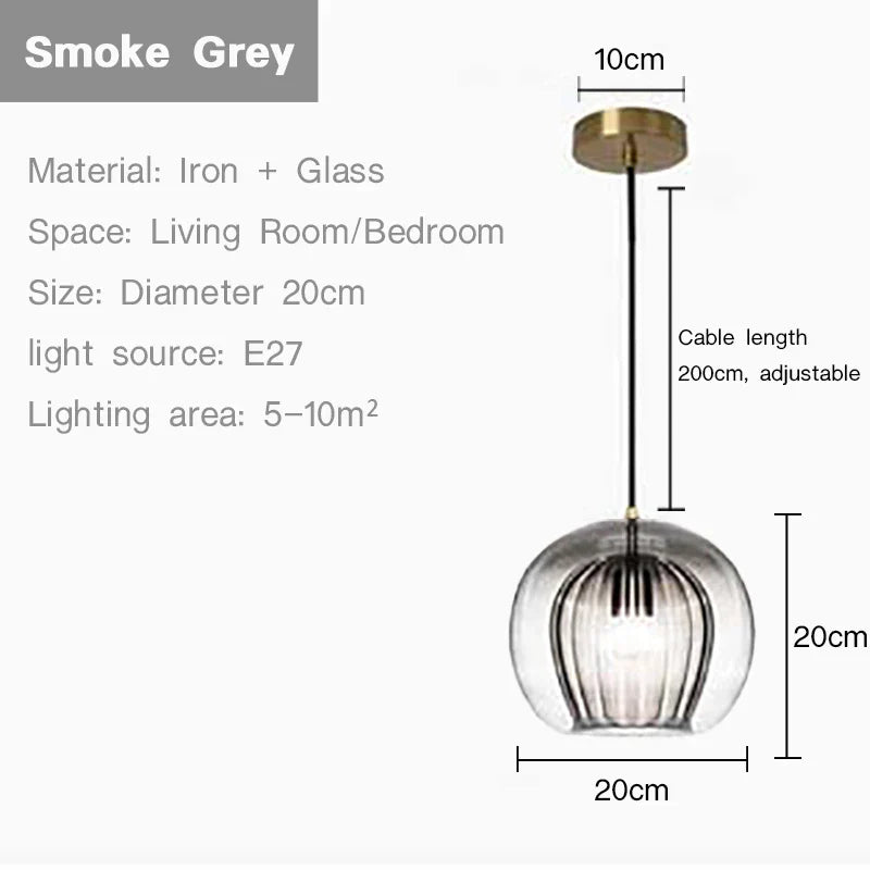 Suspension design nordique en verre - Collection Boule Moderne