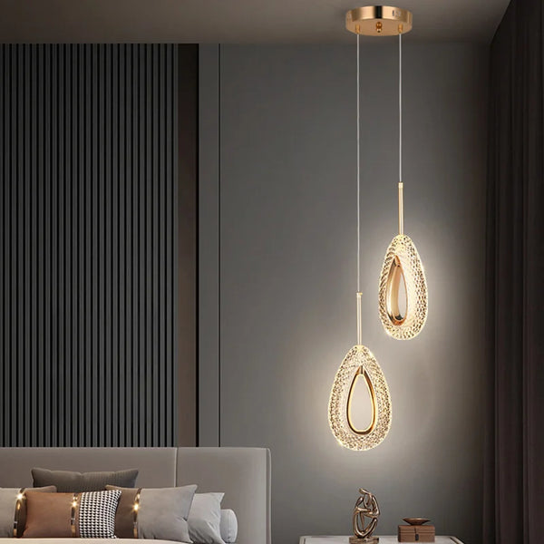 Suspension LED en cristal de style nordique