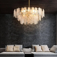Lustre Nordique de Luxe en Métal avec Cristaux LED Suspendu - Collection Prestige