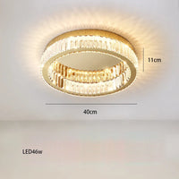 Lustre Luxe en Or et Argent avec LED Dimmable Rond