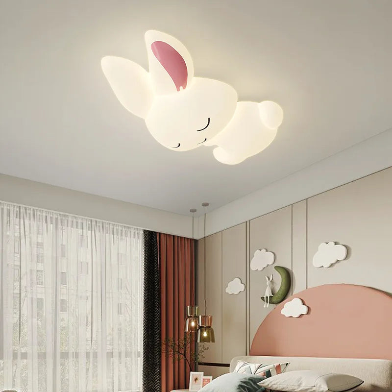 Plafonnier LED Lapin Blanc pour Chambre d'Enfant Princesses