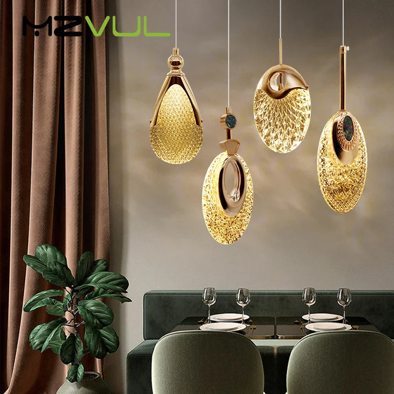 Plafond LED nordique en cristal : suspension lumineuse pour un éclairage élégant