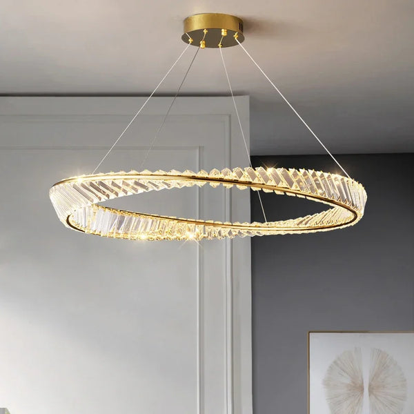 Lustre de luxe en cristal pour salon, décor chambre - éclairage en verre argenté bougie