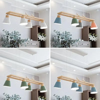 Suspension en fer nordique minimaliste en bois Macaron - Édition Scandinave