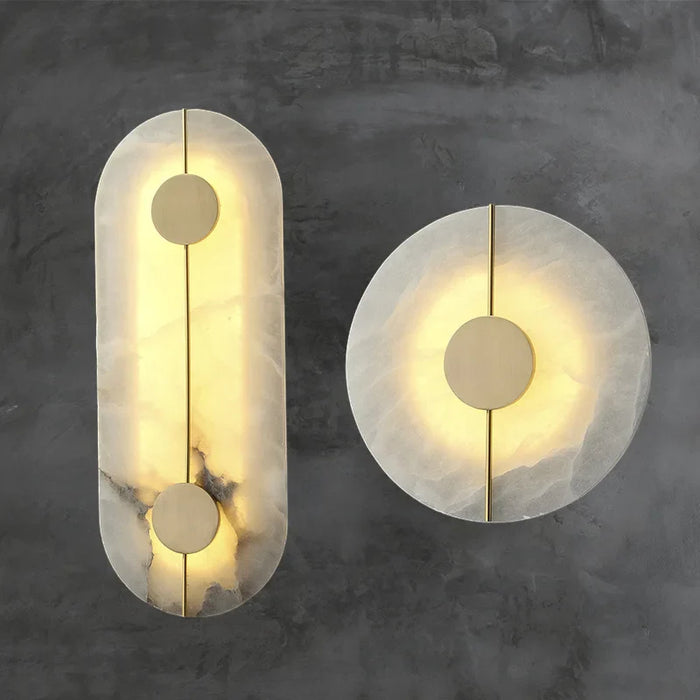 Applique murale LED design nordique en marbre et cuivre doré - Lux Lumières
