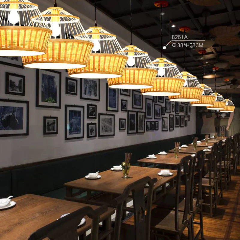 Suspension luminaire en bambou de qualité supérieure pour restaurant et hôtel