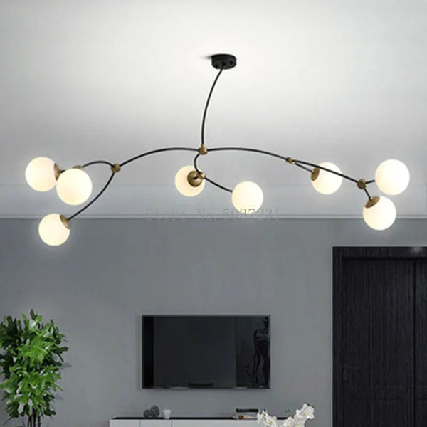 Lustre Moléculaire Nordique - Suspension Lumière Magique Haricot LED