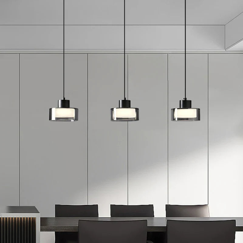 Suspension nordique design moderne en verre et cuivre