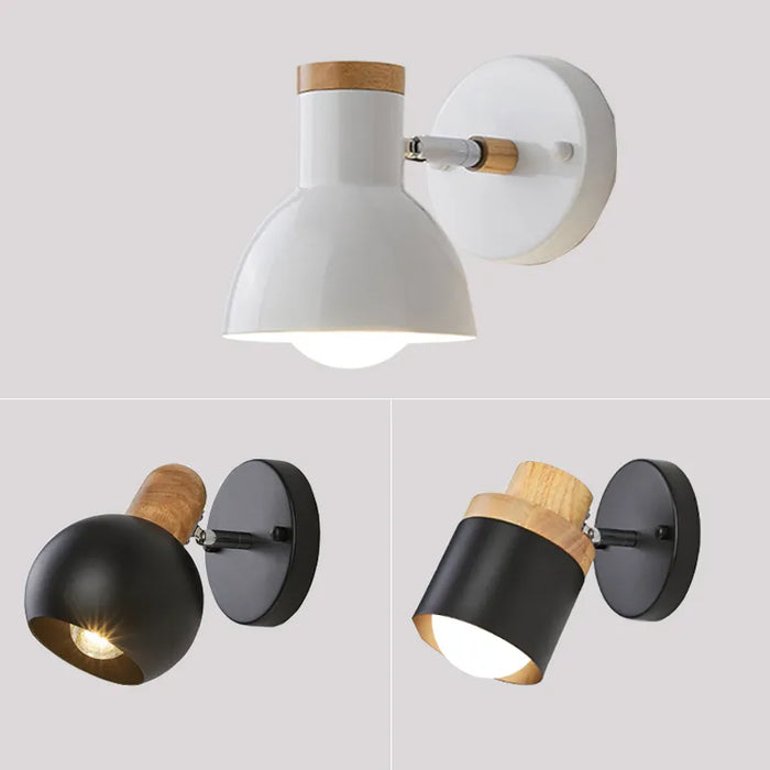 Applique murale LED nordique en bois - Style minimaliste