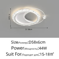 Lustre nordique minimaliste en acrylique LED or moderne - Édition Prestige
