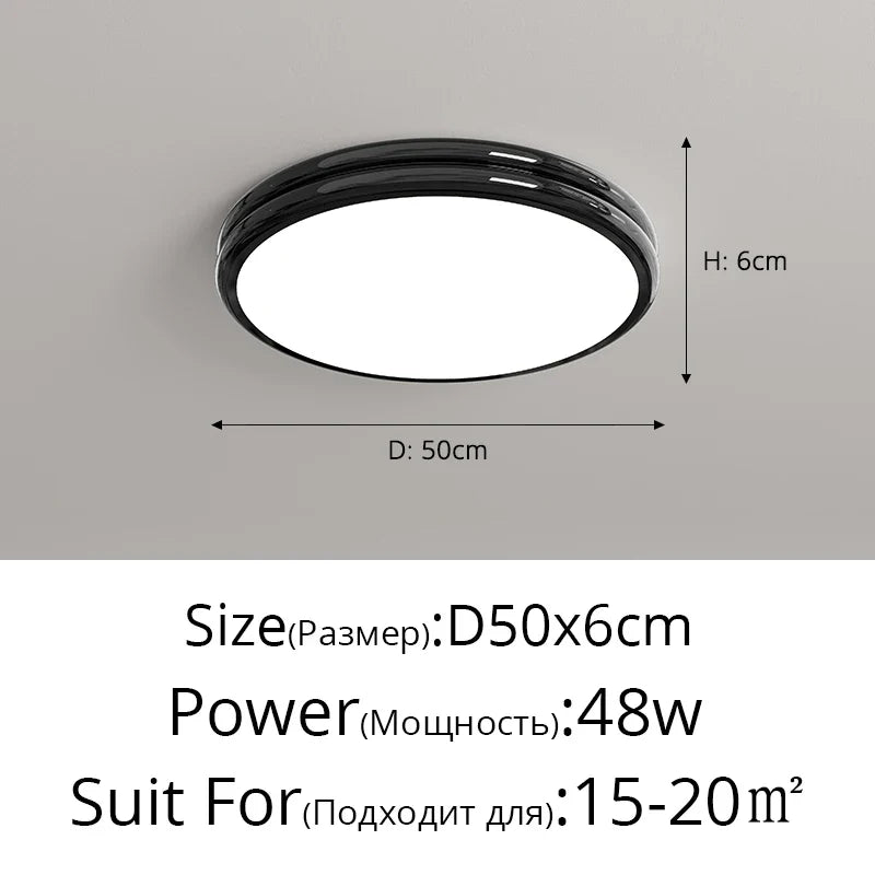 Plafonnier rond minimaliste LED pour éclairage intérieur