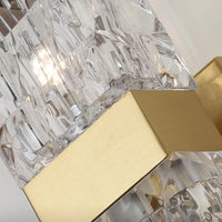 Applique murale moderne en cristal clair et acier inoxydable doré