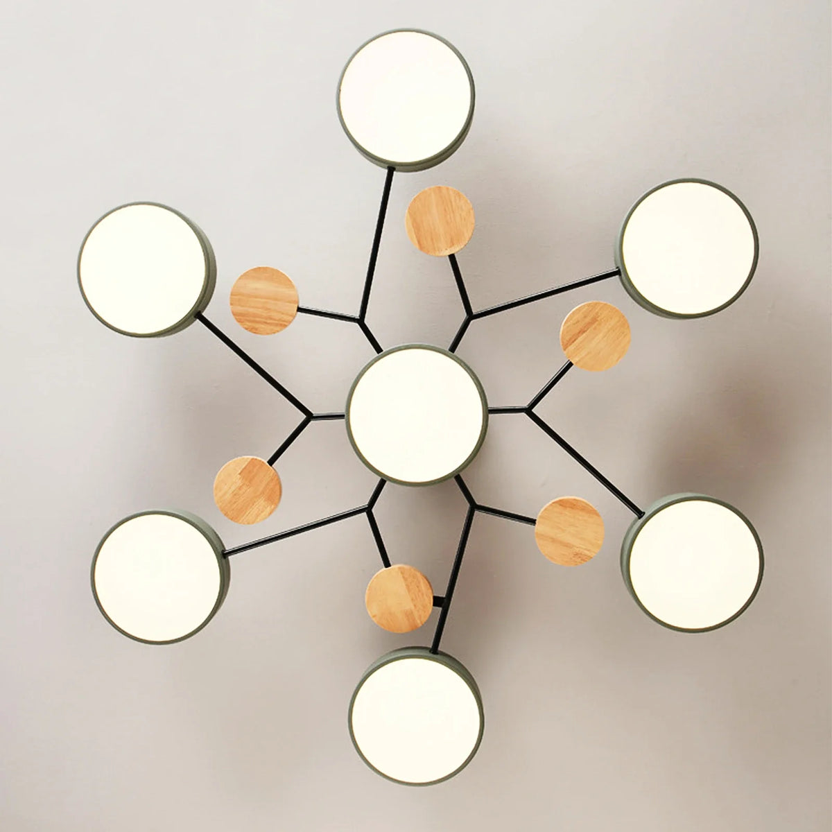 Lustre LED Nordique en Bois - Éclairage Intérieur Minimaliste