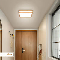 Plafonnier LED en bois Ultra-fin - Design nordique moderne