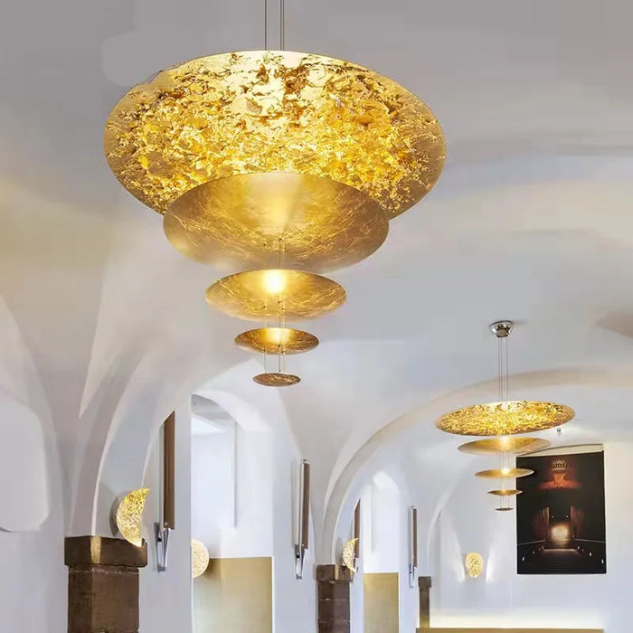 Suspension lumineuse ronde de luxe avec fil réglable scintillant - Nouveauté