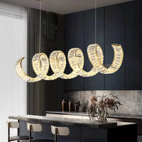 Lustre LED Spirale Dorée au Design Moderne - Lumière Élégante