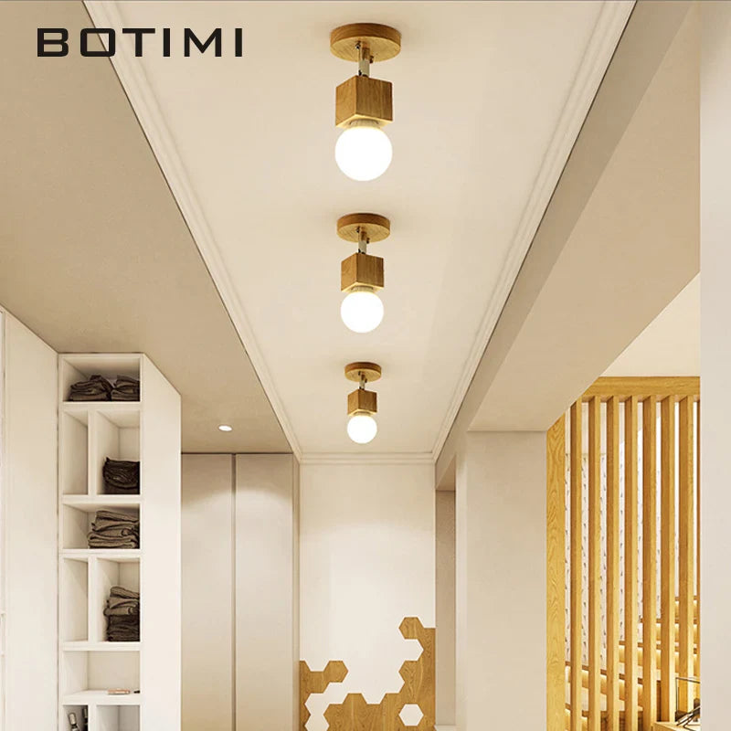 Applique murale en bois massif pour hôtel et miroir ajustable