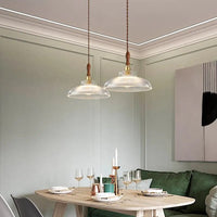 Suspension conique en verre nordique vintage.