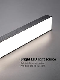 Lustre Nordique Moderne Minimaliste pour Bureau et Salle à Manger - Design Long Bar avec Éclairage LED
