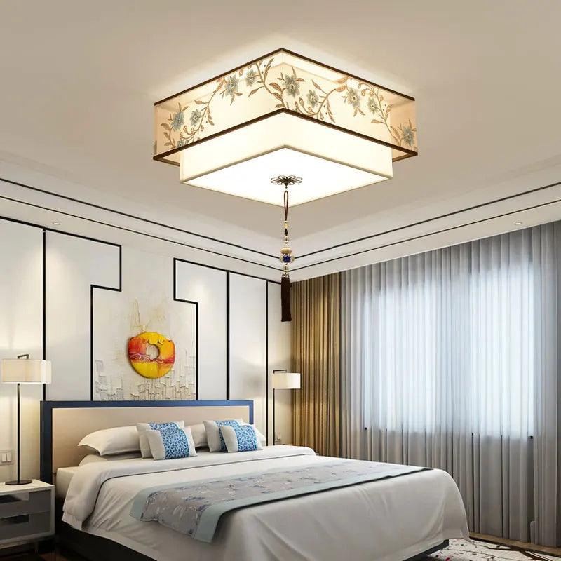 Lustre Chinois Plafonnier Chinoiserie pour Chambre Rétro
