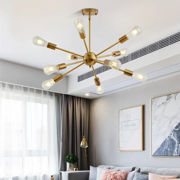 Lustre suspendu industriel en laiton noir brossé pour un design moderne et élégant
