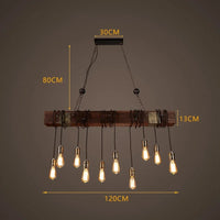 Lustre LED rétro industriel antique LOFT Bar Vintage Art bois E27