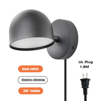 Applique murale LED Smart Touch, rotation à 350°, variateur et prise