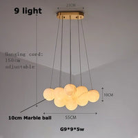 Pingpong World G9 LED Collection - Lustre en marbre suspendu