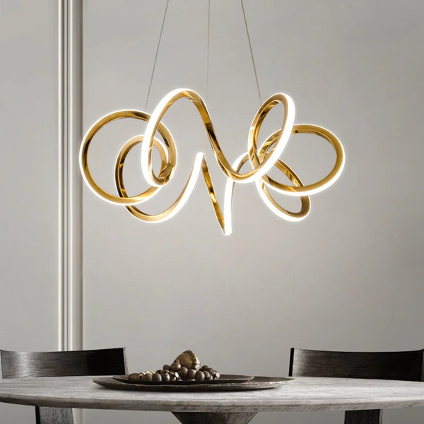 Lustre Moderne 2024 avec Lampes LED Suspendues en Silicone - Éclairage de Luxe