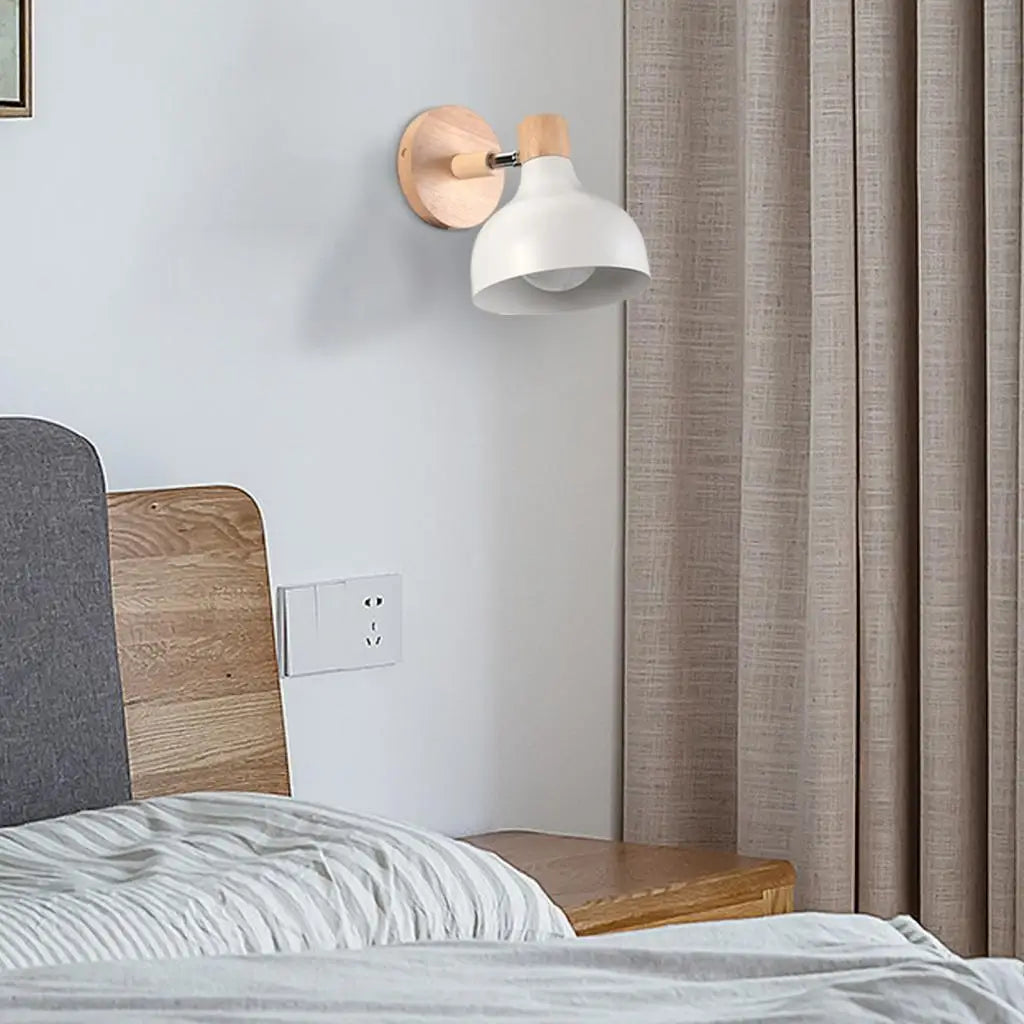Applique murale nordique Macaron en bois - Lampe de chevet de chambre à coucher - Applique murale moderne
