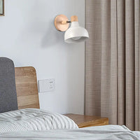 Applique murale nordique Macaron en bois - Lampe de chevet de chambre à coucher - Applique murale moderne