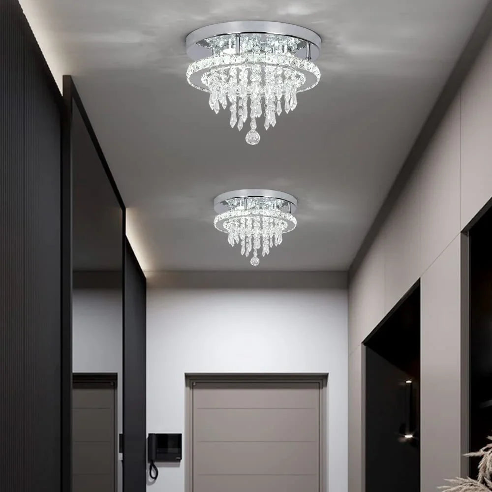 Lustre Moderne en Cristal pour Plafond