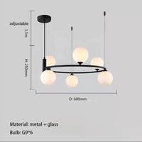 Lustre Nordique en Verre LED pour Décoration Maison - Collection Élégance Illuminée